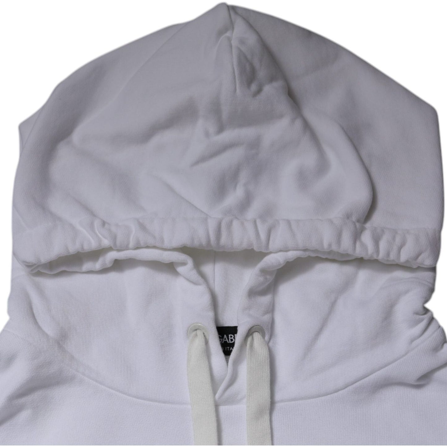 Dolce & Gabbana White Logo Hooded Pullover Sweatshirt Sweater TSH87357-46