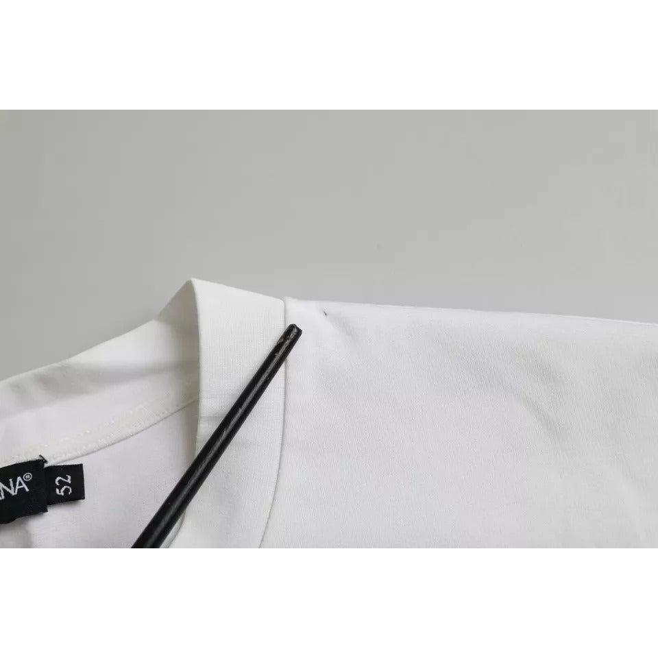 Dolce & Gabbana White Logo Round Neck Short Sleeves T-shirt TSH86395-52