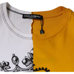 Dolce & Gabbana White Yellow Logo Print Short Sleeve T-shirt TSH86586-50