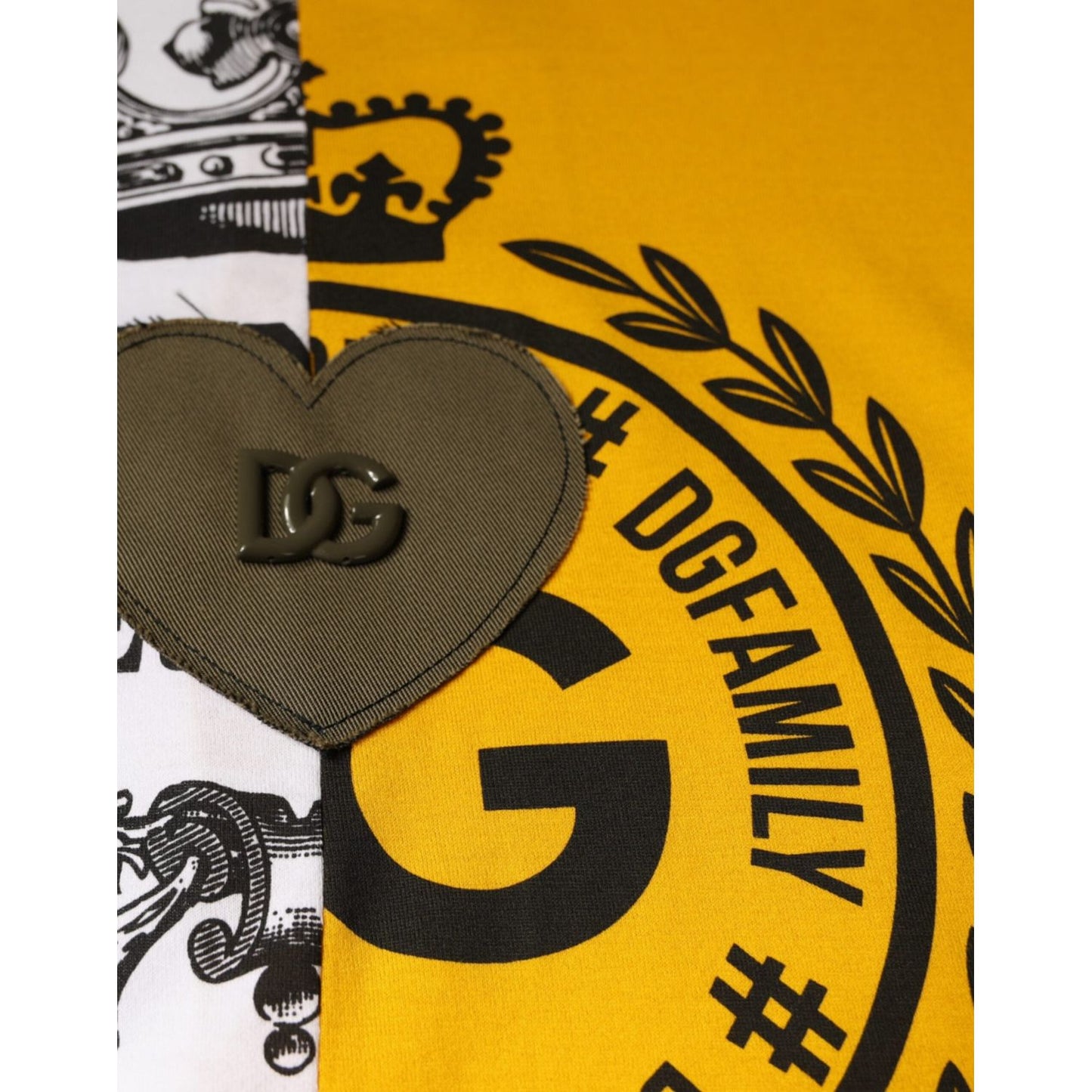 Dolce & Gabbana White Yellow Logo Print Short Sleeve T-shirt TSH86586-50