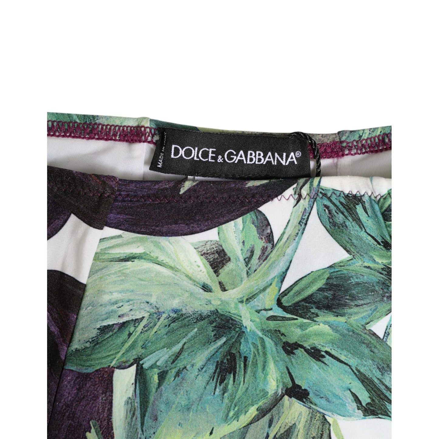 Dolce & Gabbana Eggplant Print High-Waist Briefs Underwear