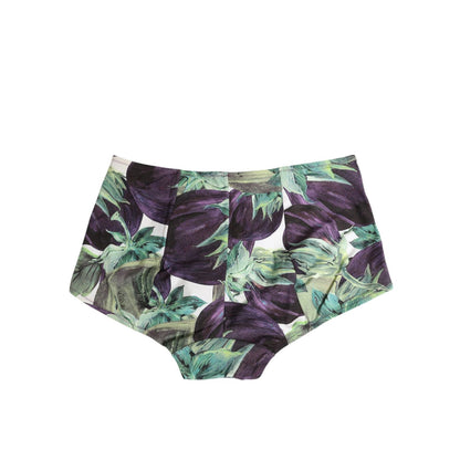 Dolce & Gabbana Eggplant Print High-Waist Briefs Underwear