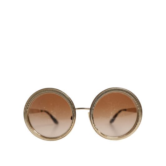 Dolce & Gabbana Gold Brown Gradient Round Frame DG2179 Eyewear Sunglasses GLA1380