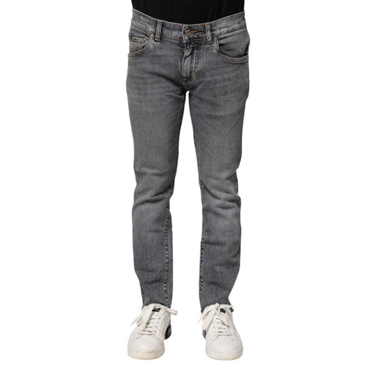 Dolce & Gabbana Gray Cotton Skinny Denim Trouser Jeans PAN76364-44