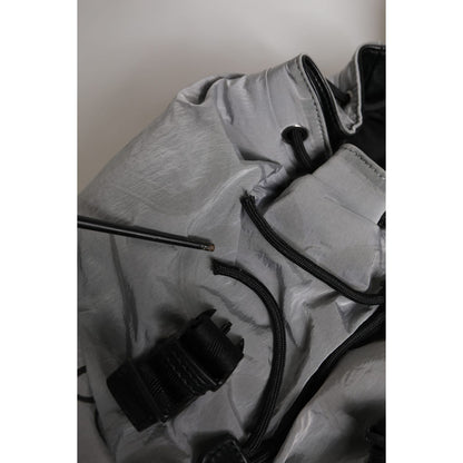 Dolce & Gabbana Gray Milano Print Drawstring Travel Backpack Bag