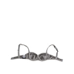 Dolce & Gabbana Gray Silk Underwired Balconette Bra Underwear showcasing elegant design and luxurious silk material.