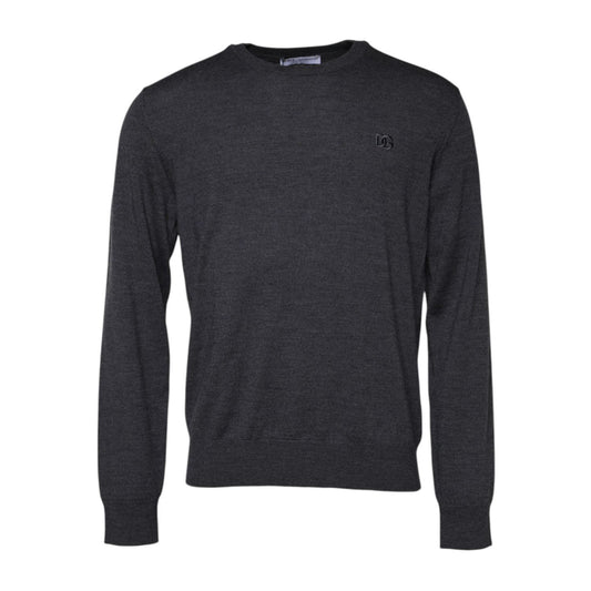 Dolce & Gabbana Gray Wool Logo Knitted Men Pullover Sweater TSH90287-52