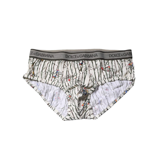 Dolce & Gabbana Ivory Bird Print Cotton Regular Brief Underwear BIK1570-6