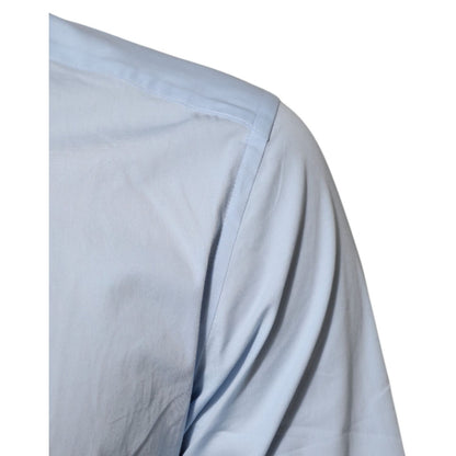 Dolce & Gabbana Light Blue Cotton GOLD Formal Men Dress Shirt