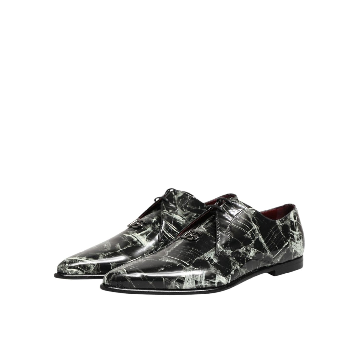 Dolce & Gabbana Marbled Pattern Dress Lace Up Derby Shoes