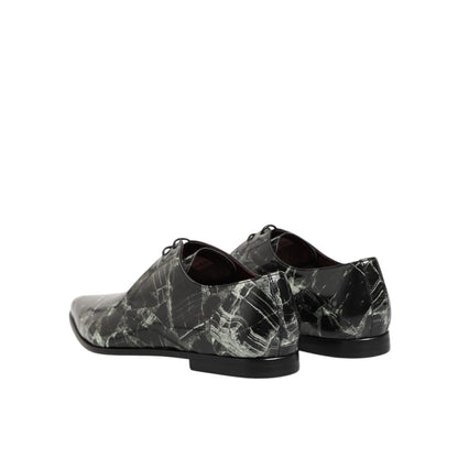 Dolce & Gabbana Marbled Pattern Dress Lace Up Derby Shoes