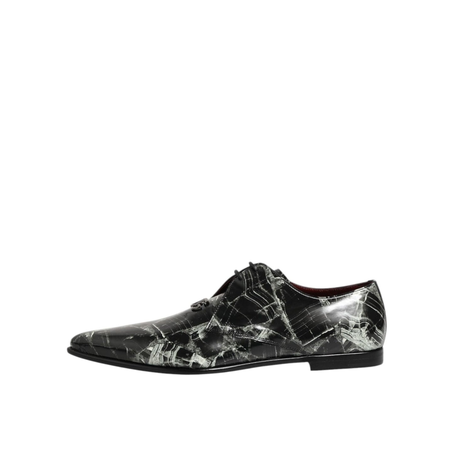 Dolce & Gabbana Marbled Pattern Dress Lace Up Derby Shoes