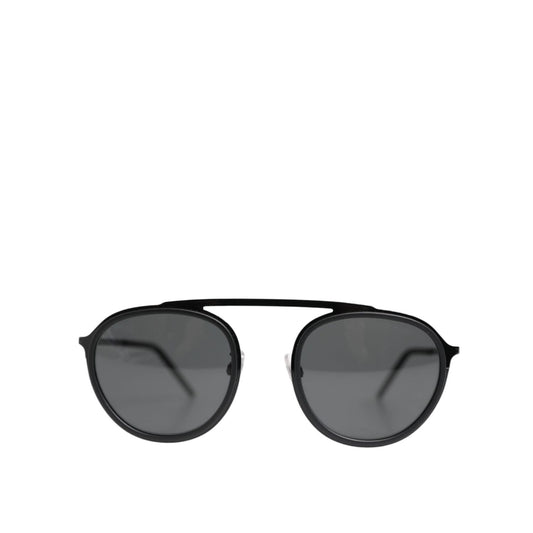 Dolce & Gabbana Matte Black DG2276 Metal Rim Round Shades Sunglasses GLA1359