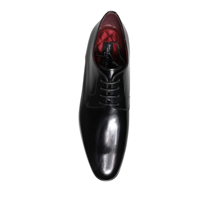 Dolce & Gabbana Men Dress Black Calfskin Leather Derby Shoes