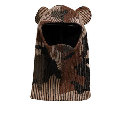 Dolce & Gabbana Multicolor Camouflage Balaclava Mask Men Cap One Size Hat