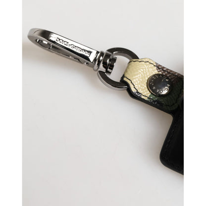 Dolce & Gabbana Multicolor Camouflage Leather Metal Accessory Airpods Case