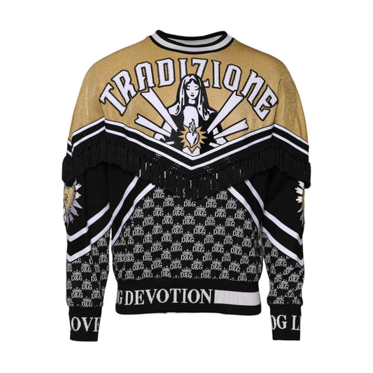 Dolce & Gabbana Multicolor Cotton Crew Neck Pullover Sweater TSH90293-46