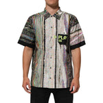 Dolce & Gabbana Multicolor Graphic Collared Casual Shirt, short sleeve, breathable cotton, perfect for casual outings or smart-casual occasions.