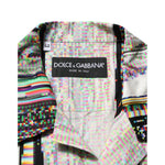 Dolce & Gabbana Multicolor Graphic Collared Casual Shirt with label showing, premium cotton fabric detail