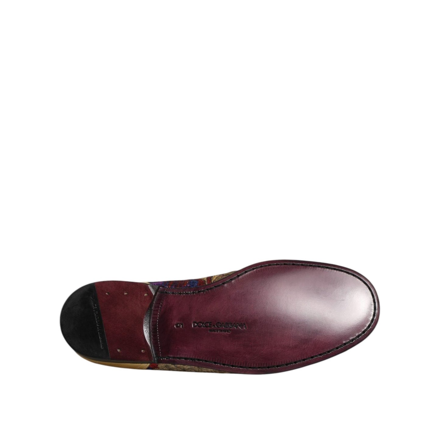 Dolce & Gabbana Multicolor Jacquard Gold DG Logo Loafer Shoes