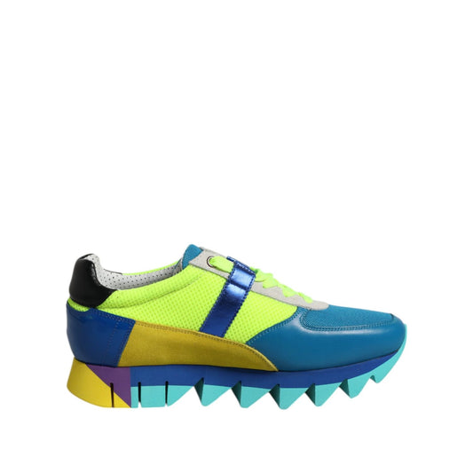 Dolce & Gabbana Multicolor Leather Low Top Men Sneakers Shoes MV7610-39
