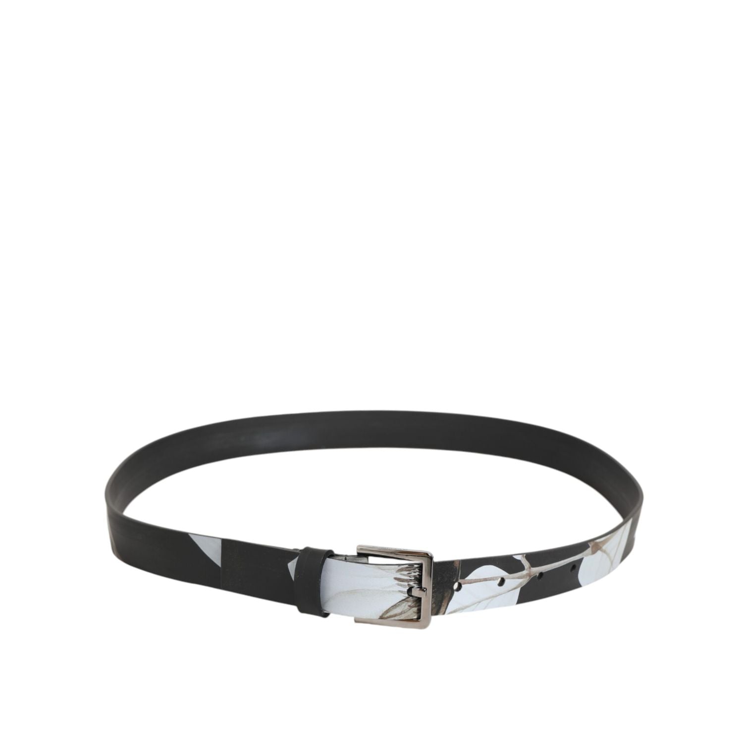 Dolce & Gabbana Multicolor PVC Floral Silver Buckle Men Belt