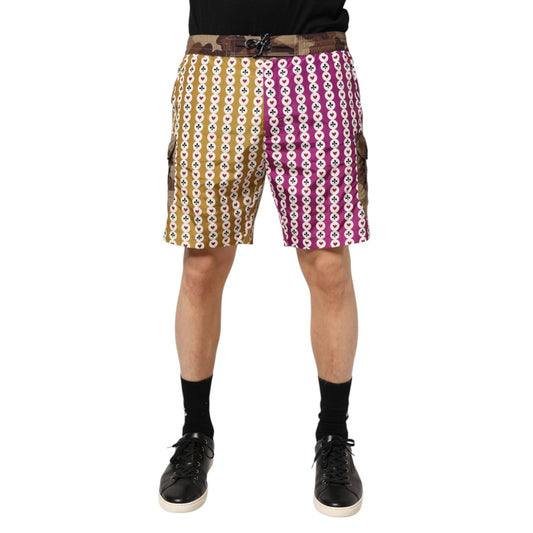 Dolce & Gabbana Multicolor Playing Card Camouflage Shorts Swimwear BIK1623-4