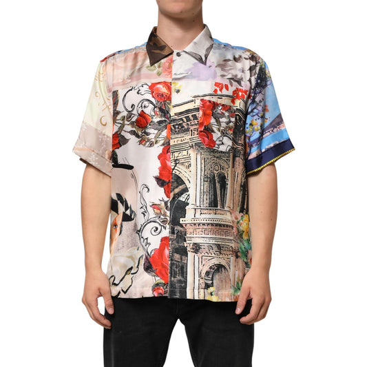 Dolce & Gabbana Multicolor Printed Casual Short Sleeve Shirt TSH90795-41