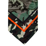 Dolce & Gabbana Multicolor Printed Cotton Wrap Shawl Scarf with orange and green camouflage pattern, 184cm x 117cm, 100% cotton.