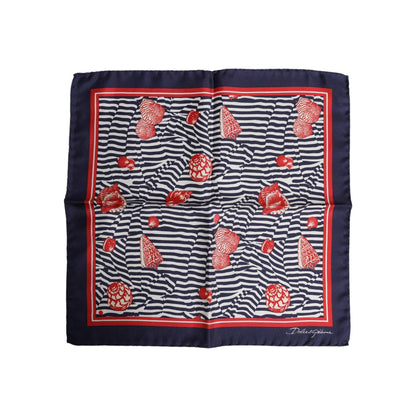 Dolce & Gabbana Multicolor Seashells Square Men Foulard Scarf