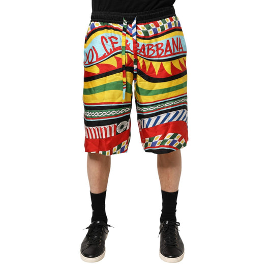 Dolce & Gabbana Multicolor Sicilian Carretto Shorts Swimwear BIK1694-48