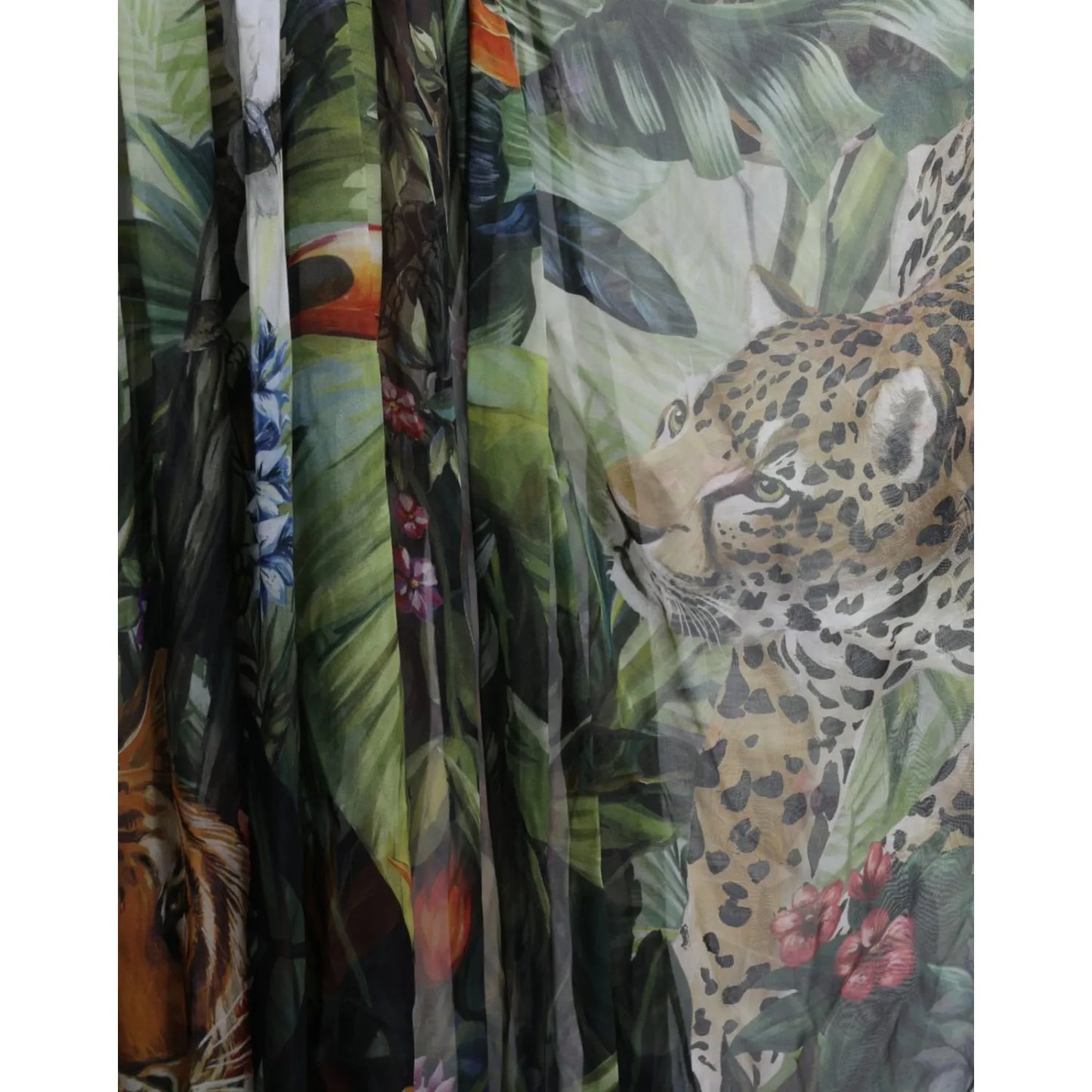 Dolce & Gabbana Multicolor Silk Jungle Print Women Maxi Dress