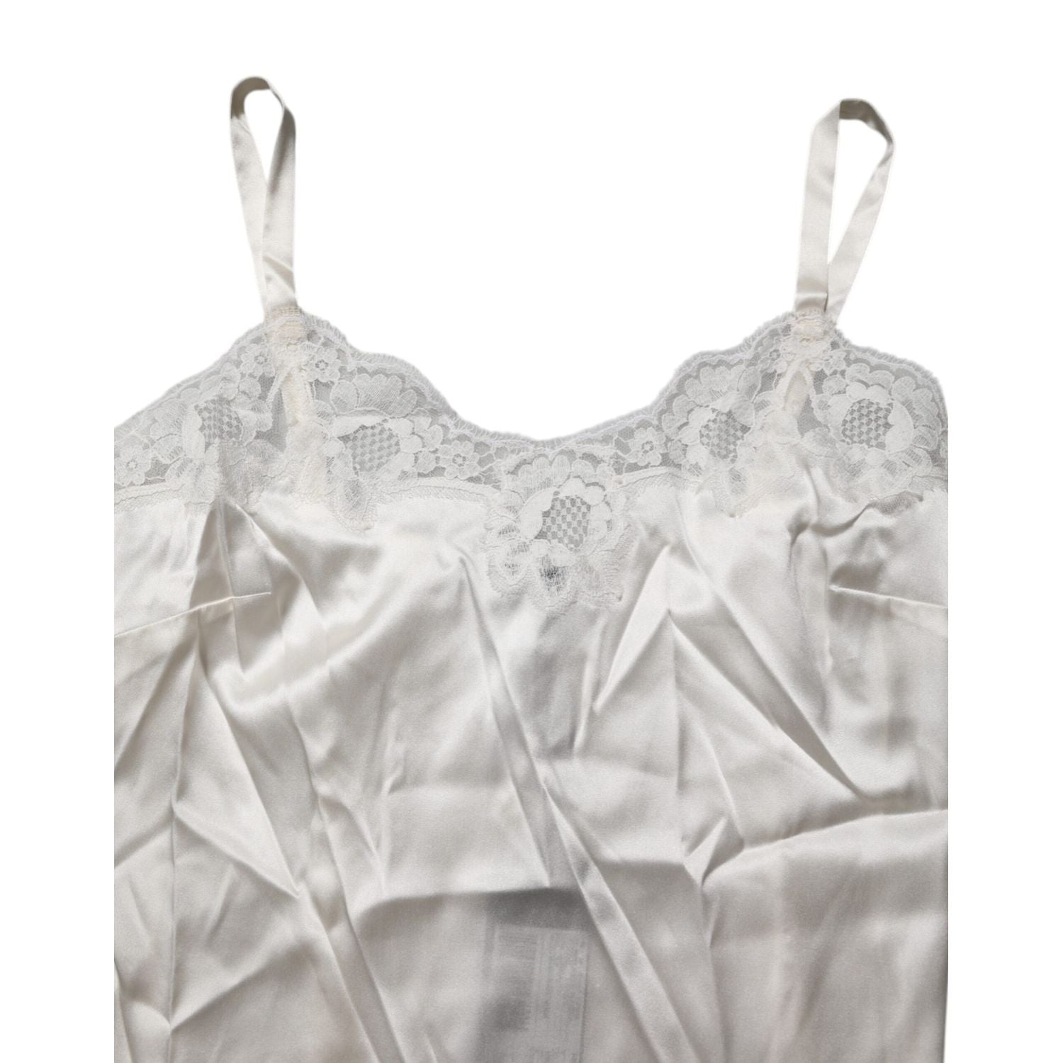 Dolce & Gabbana Off White Floral Lace Tank Lingerie Top Underwear