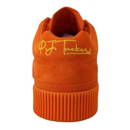 Dolce & Gabbana Orange Leather P.j. Tucker Men Sneakers Shoes