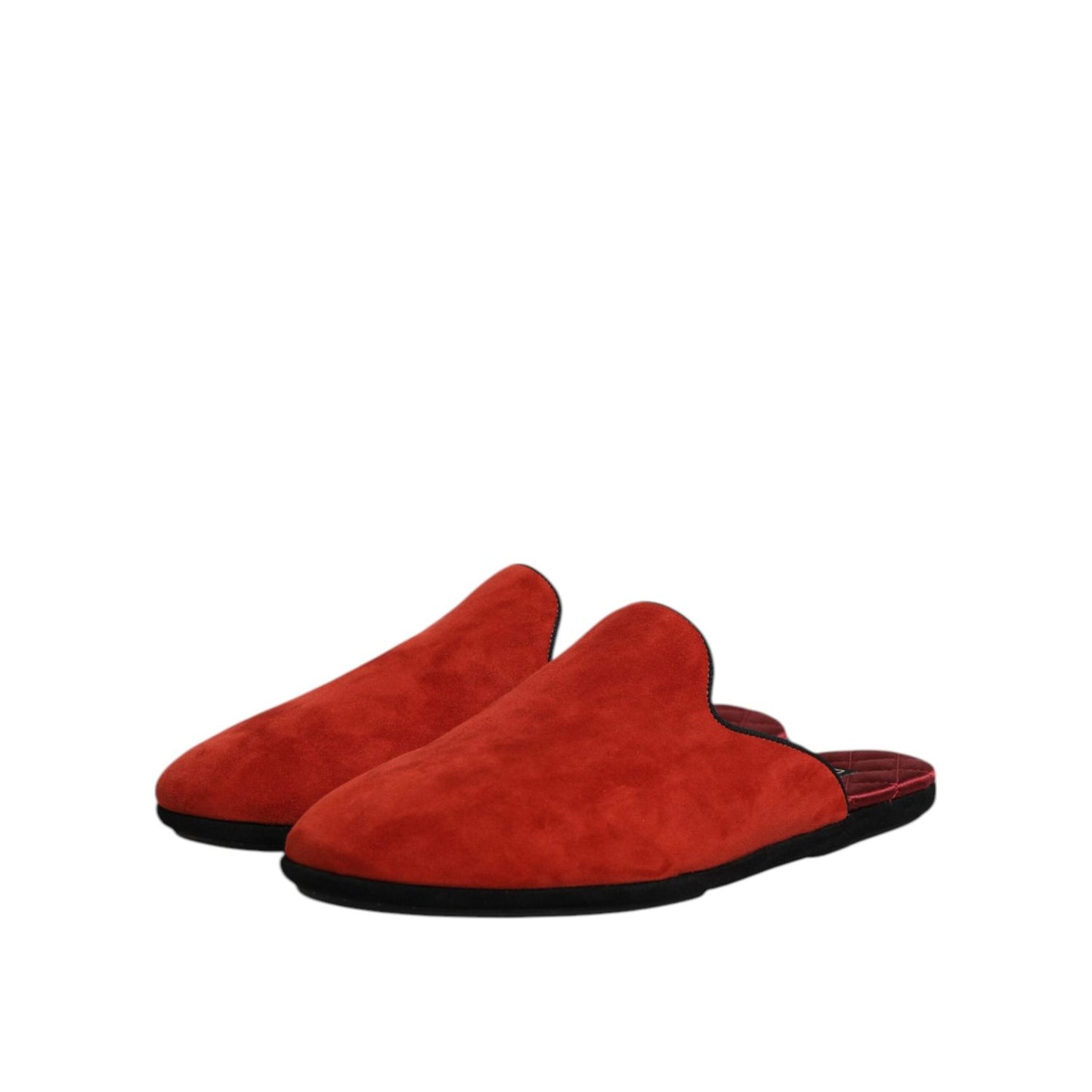 Dolce & Gabbana Orange Suede Slides Flat Slipper Shoes