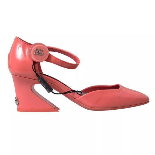 Dolce & Gabbana Peach Leather Ankle Strap Heels Sandals Shoes LA10319-35