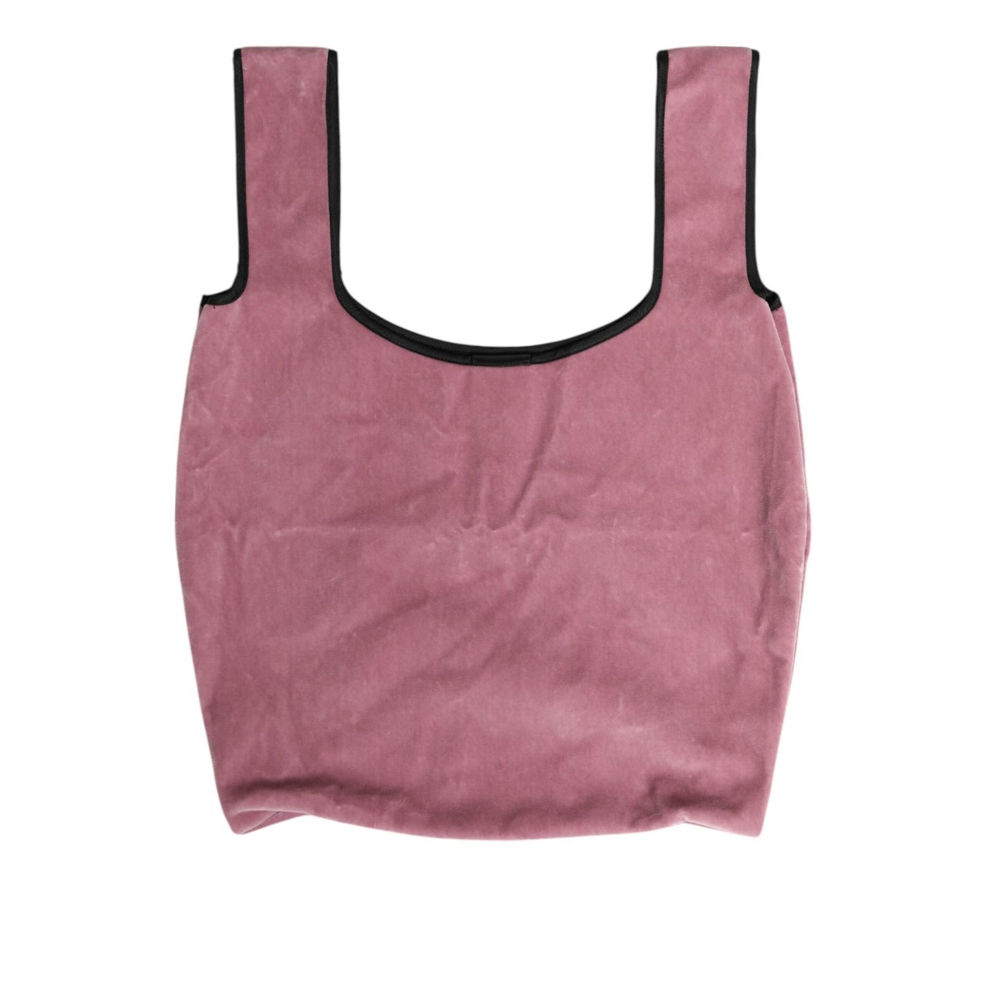 Dolce & Gabbana Pink Cotton Velvet DG MILANO Shoulder Shopping Borse Bag with DG Milano print, made in Italy, market bag style