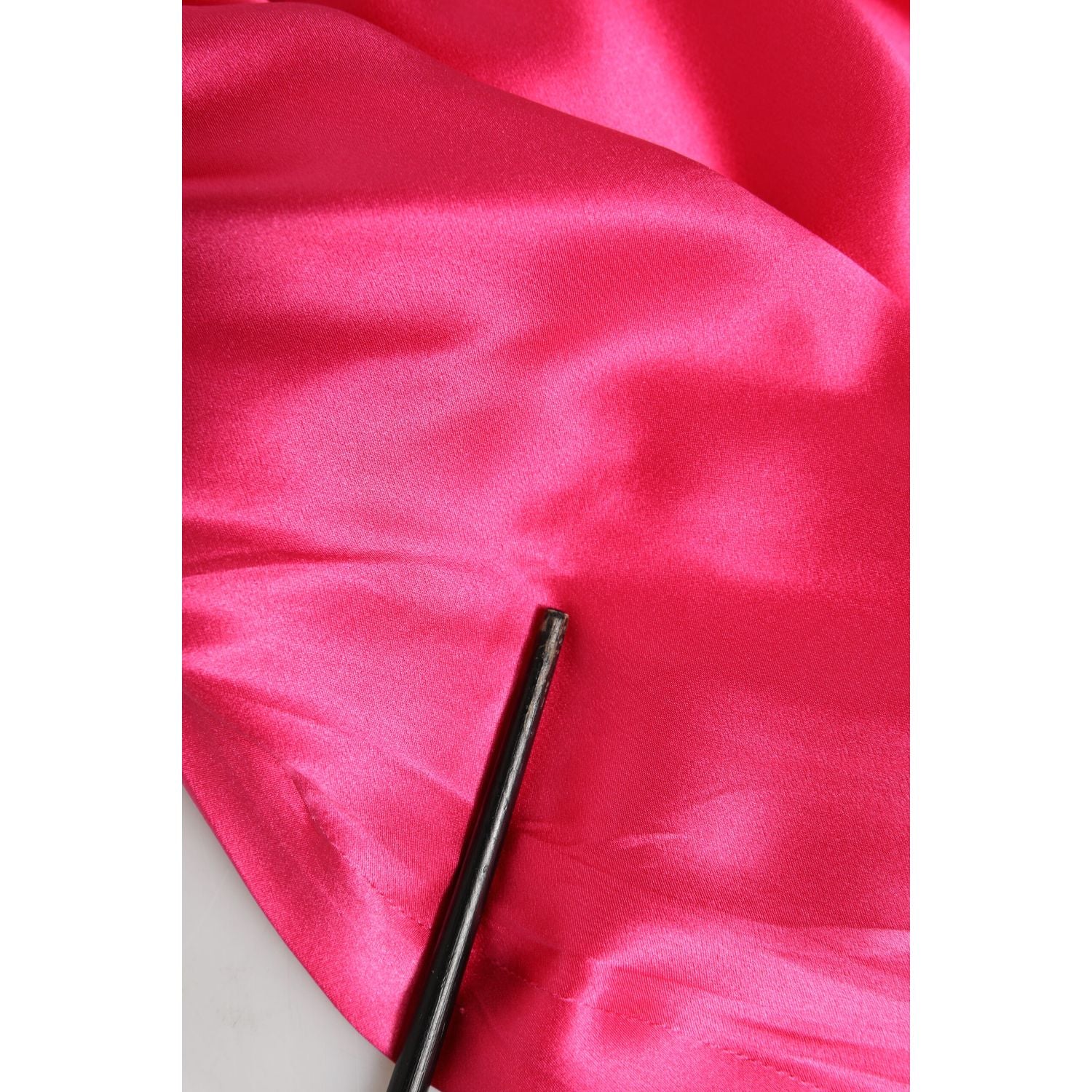 Dolce & Gabbana Pink Sheath Silk Bow Open Shoulder Dress