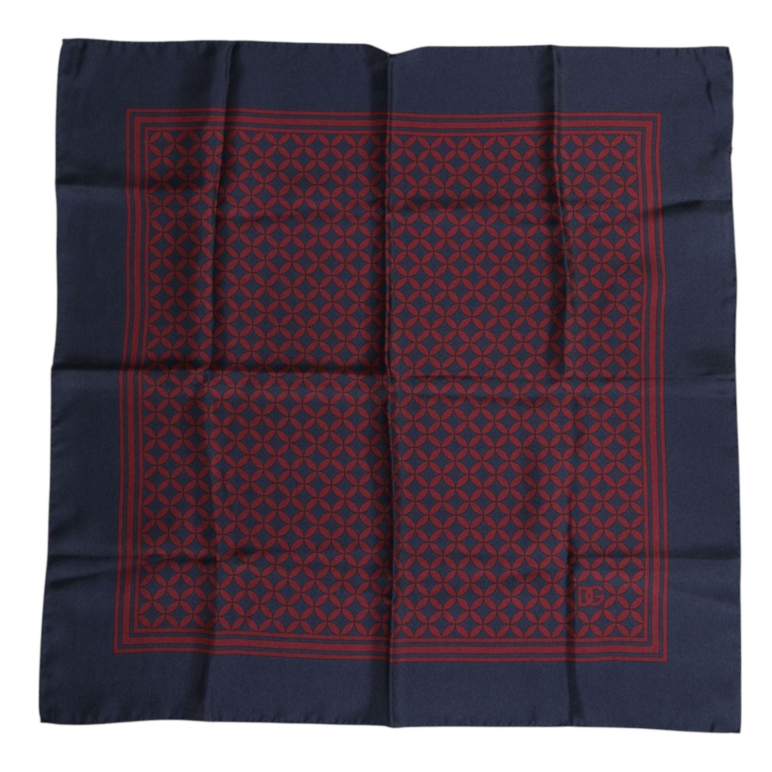 Dolce & Gabbana Red Blue Printed Silk Square Men Foulard Scarf