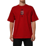 Dolce & Gabbana Red Logo Eye Print Cotton Short Sleeve T-shirt on model