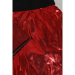 Dolce & Gabbana Red Polyester High Waist Girdle Women Underwear, close-up of fabric texture and seam details.
