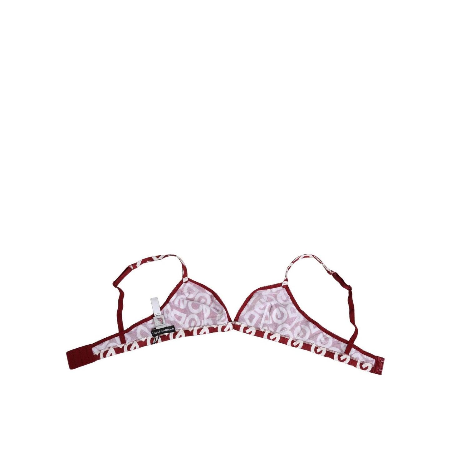 Dolce & Gabbana Red White Logo Mania Soft Cup Bra Underwear