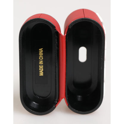 Dolce & Gabbana Red White Silicone Embossed Logo Accessory Airpods Case