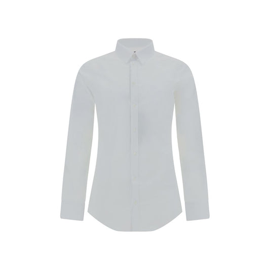 Dolce & Gabbana Shirt, white cotton, classic collar, slim fit, AW25, front button closure, adjustable cuffs, made in Italy.