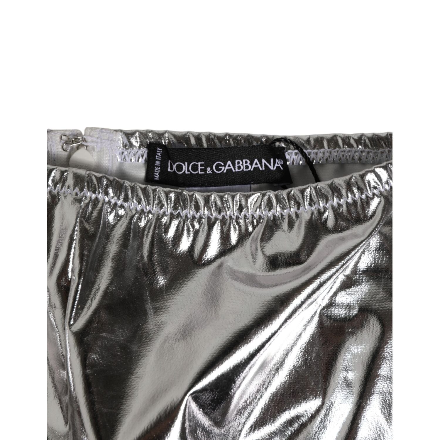 Dolce & Gabbana Silver Metallic High Waist Bikini Bottom Women  Underwear