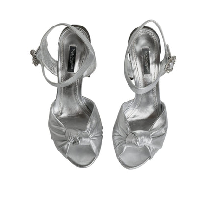 Dolce & Gabbana Silver Mirror Heels KEIRA Sandals Shoes