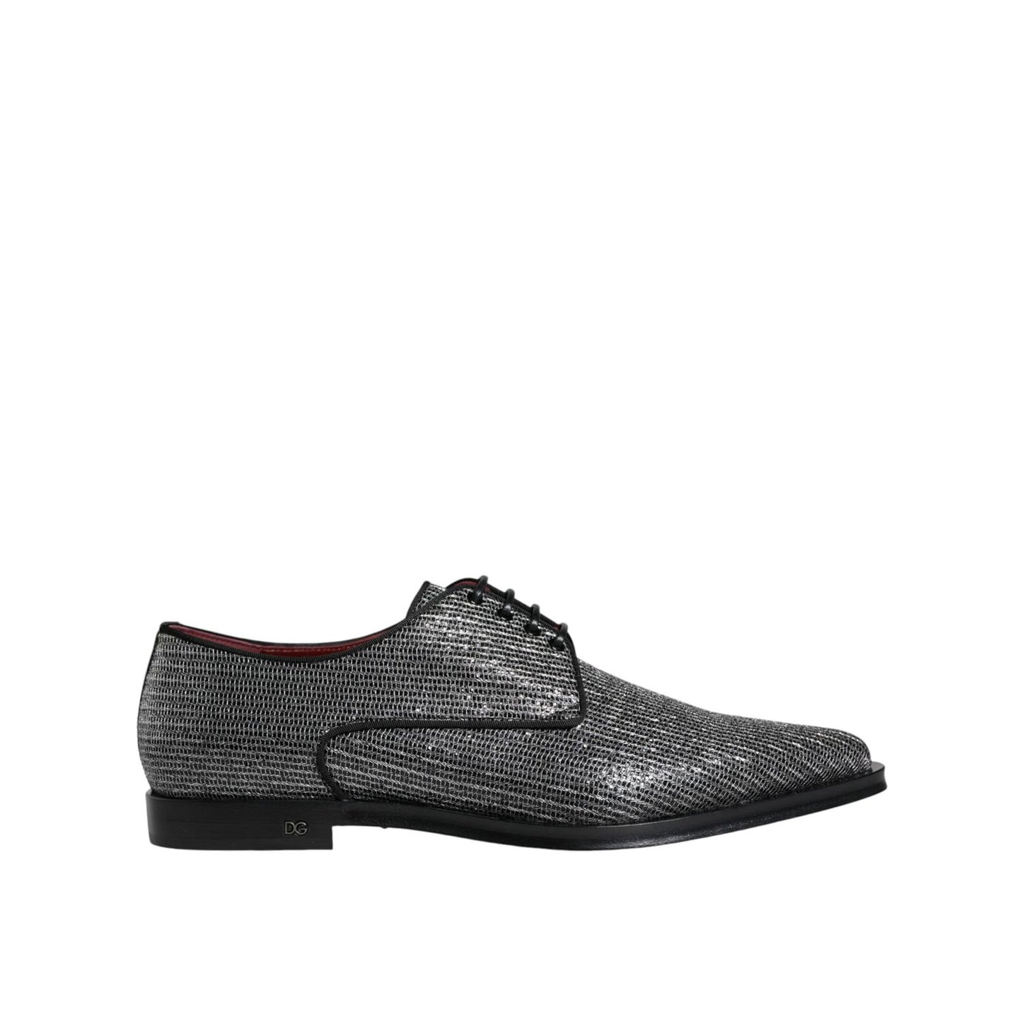 Dolce & Gabbana Silver Polyurethane Derby Formal Dress Shoes