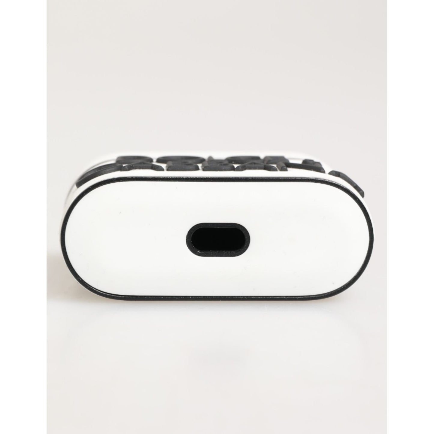 Dolce & Gabbana White Black Rubber Logo Embossed Accessory Airpods Case