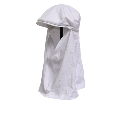 Dolce & Gabbana White Cotton DG Logo Plaque Baseball Balaclava Hat