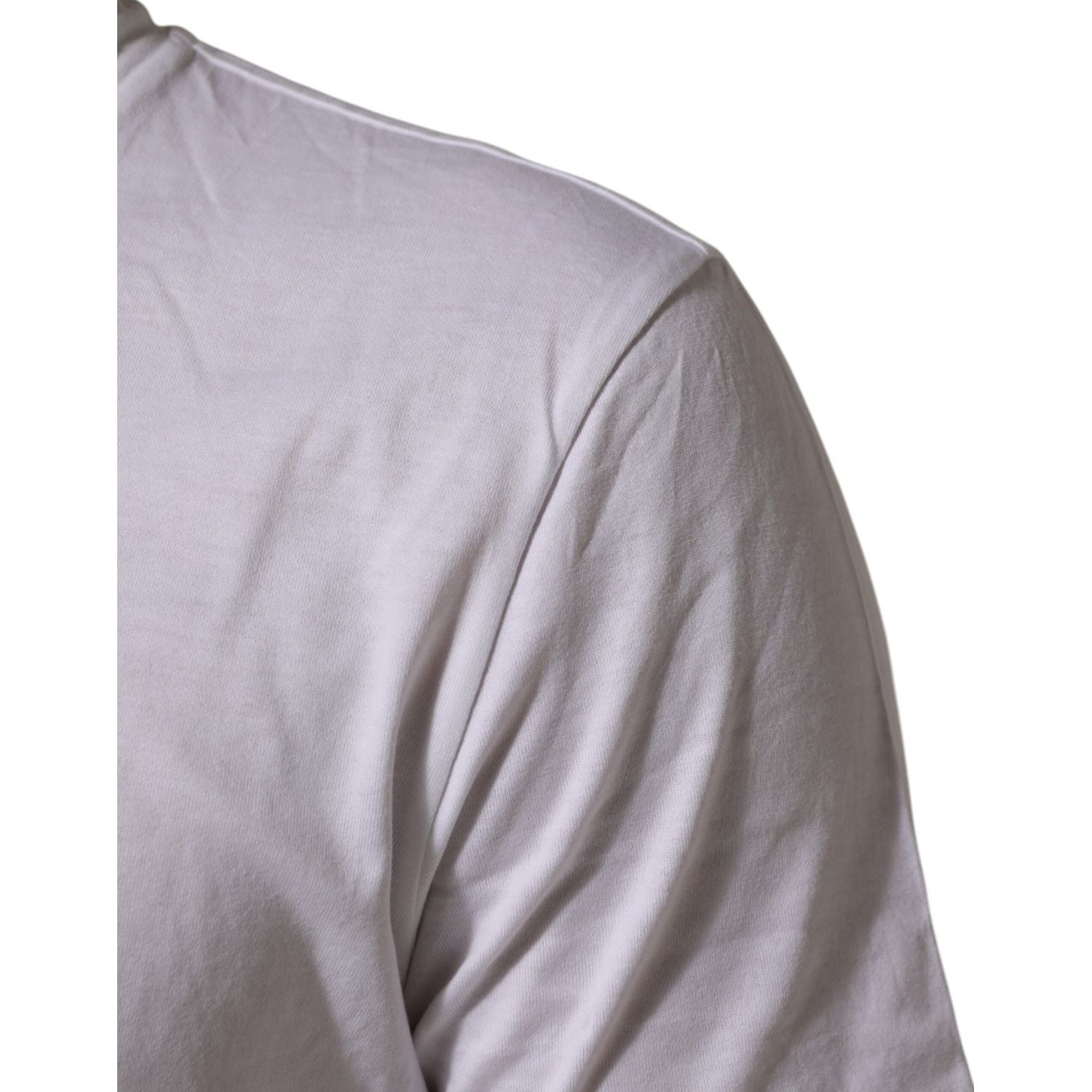 Dolce & Gabbana White Cotton DG Love Patch Crew Neck T-shirt